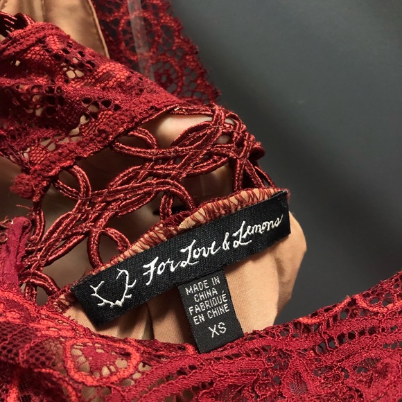 For Love & Lemons Mon Cheri Mini Dress - Red - Picture 10 of 10